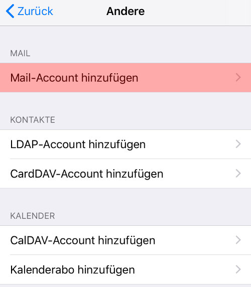 iOS Mail - E-Mail-Konto einrichten, Bild 5