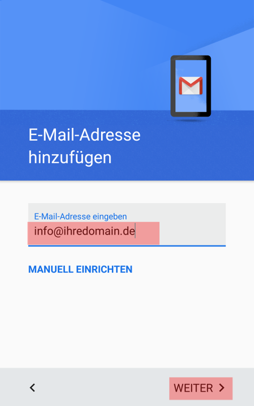 Gmail App - E-Mail-Konto einrichten, Bild 3