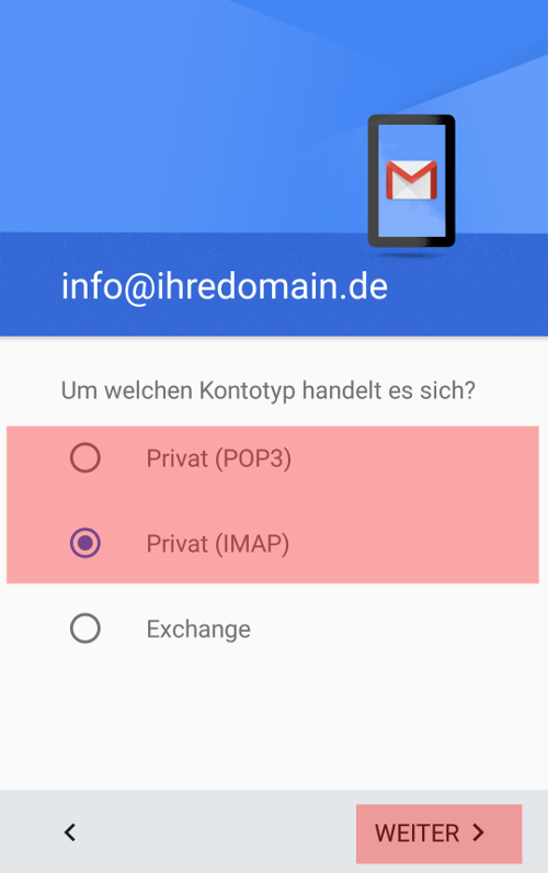 Gmail App - E-Mail-Konto einrichten, Bild 4