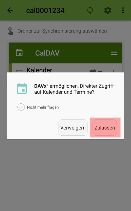 CalDAV - Kalenderfunktion - Android DAVx5 (DAVdroid), Bild 5