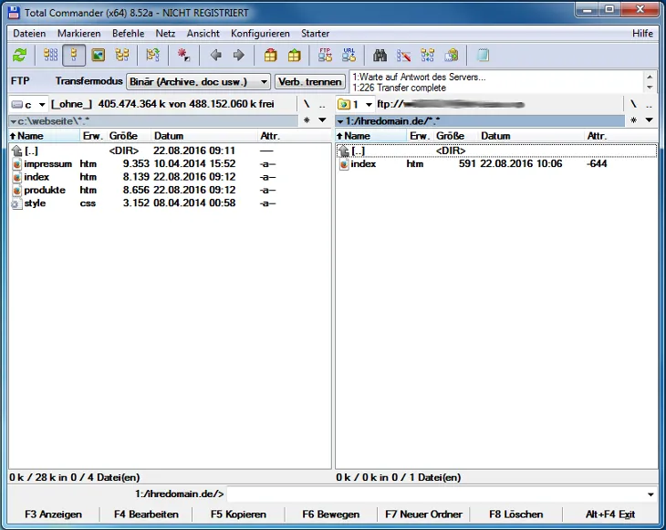Total Commander 8.52a - Dateien hochladen, Bild 1