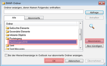 Outlook - IMAP-Ordner abonnieren, Bild 3