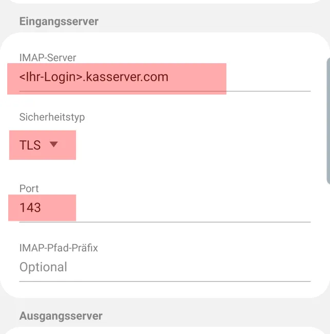 Samsung Galaxy S10 - E-Mail-Konto (IMAP) einrichten, Bild 5