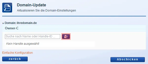 Domainverwaltung - Update der Handles, Bild 4