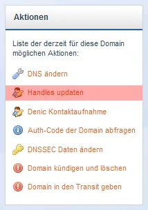 Domainverwaltung - Update der Handles, Bild 3