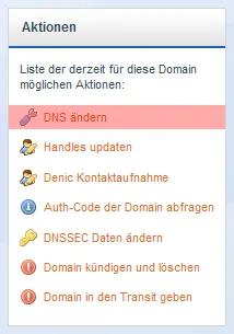 Domainverwaltung - Änderung der Nameserver, Bild 3