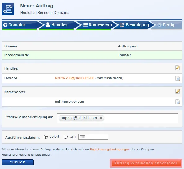 Domain bestellen - Providerwechsel (KK), Bild 7