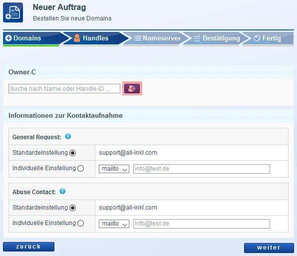Domain bestellen - Neuregistrierung, Bild 3