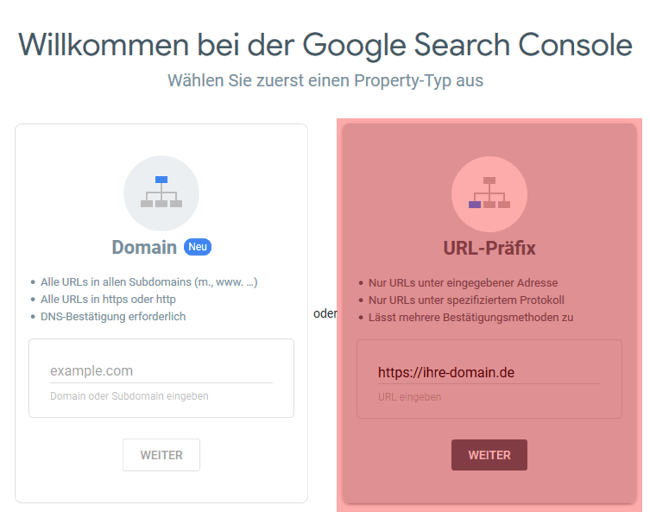 Google Search Console - neue Domain hinzufügen, Bild 3