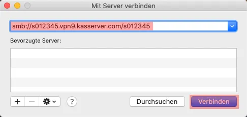 Einbindung als Netzlaufwerk - Netzlaufwerk über VPN verbinden - MAC OS, Bild 7