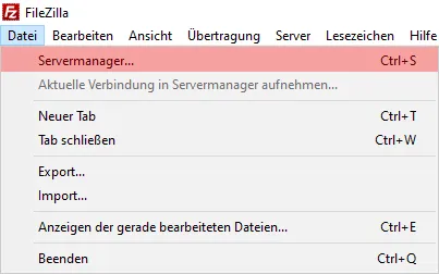 FileZilla - Version 3 - Verbinden und Dateien hochladen, Bild 1