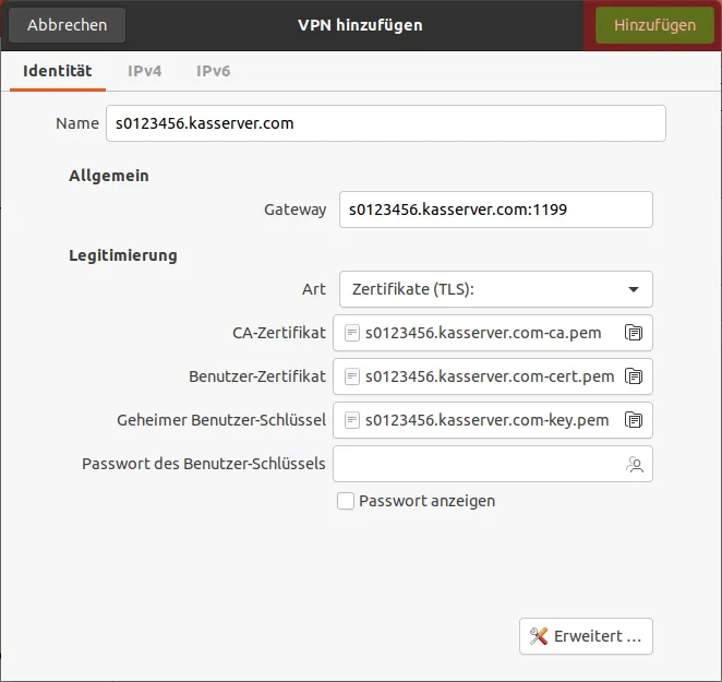 Einbindung als Netzlaufwerk - Netzlaufwerk über VPN verbinden - Ubuntu Gnome, Bild 5