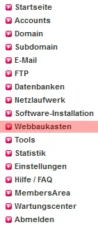 Verwalten im KAS - Anlegen eines Webbaukastens, Bild 1