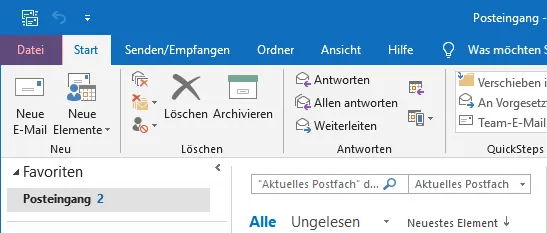 Outlook - 2019 - SMTP-Authentifizierung aktivieren, Bild 1