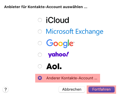 CardDAV - Synchronisierung von Kontakten - macOS, Bild 3