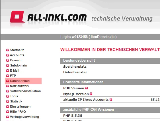WordPress - Änderung des Passworts/der E-Mail-Adresse über die Datenbank, Bild 1