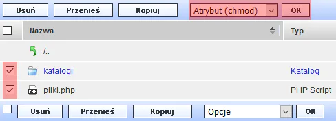 WebFTP - Zmiana uprawnień plików (chmod), Bild 1