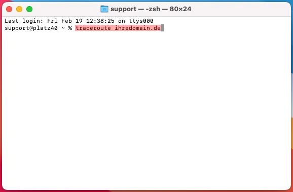 Routenverfolgung zu Domain per Tracert testen - Anleitung über die MAC-Oberfläche, Bild 3