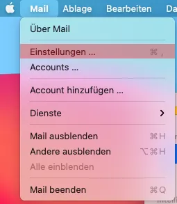 macOS Mail - SMTP-Authentifizierung aktivieren, Bild 1