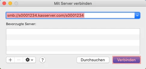 Einbindung als Netzlaufwerk - Netzlaufwerk einbinden - macOS, Bild 2