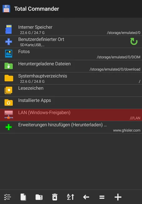 Einbindung als Netzlaufwerk - Total Commander - Android, Bild 5