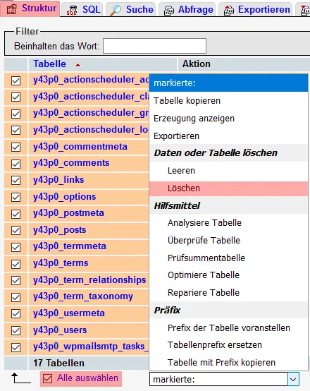 phpMyAdmin - Datenbanksicherung einspielen, Bild 5