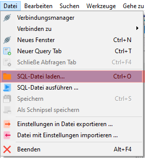 HeidiSQL - Datenbank einspielen / importieren, Bild 2
