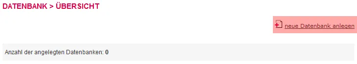 Datenbank verwalten - Datenbank anlegen, Bild 2