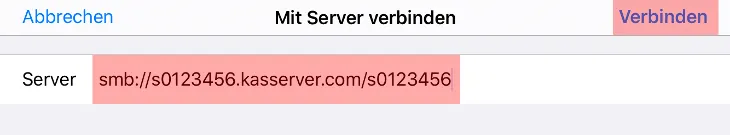 Einbindung als Netzlaufwerk - Netzlaufwerk einbinden - iOS, Bild 4