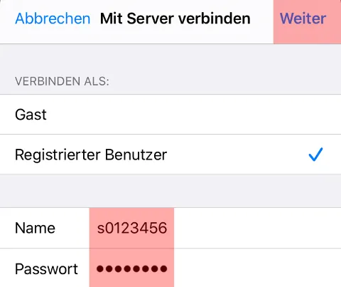 Einbindung als Netzlaufwerk - Netzlaufwerk einbinden - iOS, Bild 5