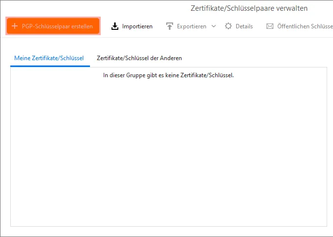 PGP-Verschlüsselung - Einrichtung unter eM Client, Bild 3