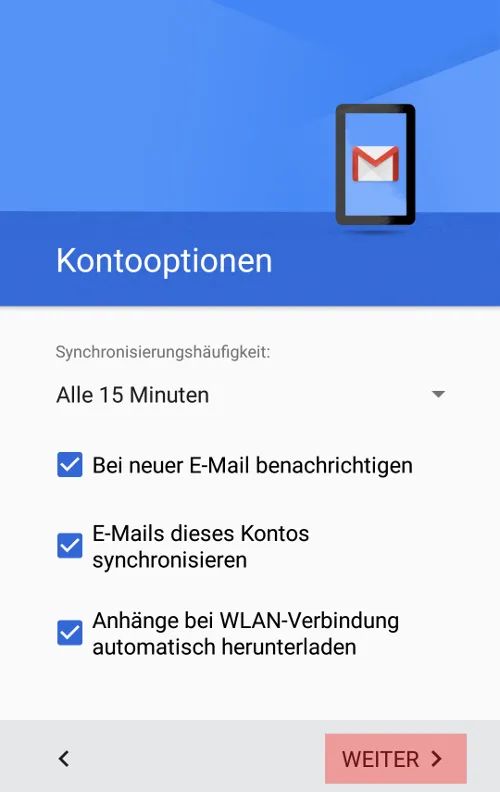 Gmail App - E-Mail-Konto einrichten, Bild 8