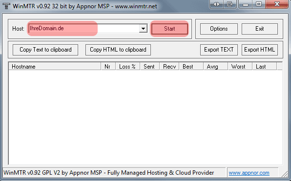 Routenverfolgung zu Domain per Tracert testen - Routenverfolgung per WinMTR (Windows), Bild 2