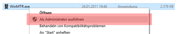 Routenverfolgung zu Domain per Tracert testen - Routenverfolgung per WinMTR (Windows), Bild 1