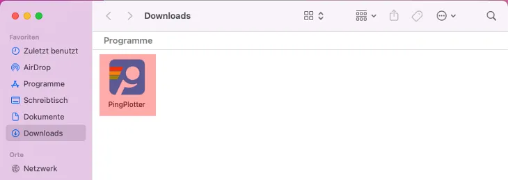 Routenverfolgung zu Domain per Tracert testen - Routenverfolgung mit PingPlotter (macOS), Bild 1