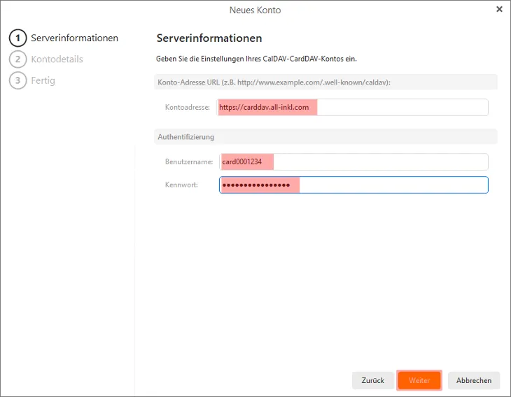 CardDAV - Synchronisierung von Kontakten - eM Client, Bild 3