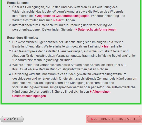 Vertragsbestellung - Bestellung mit vorhandener Domain (KK - Providerwechsel), Bild 7