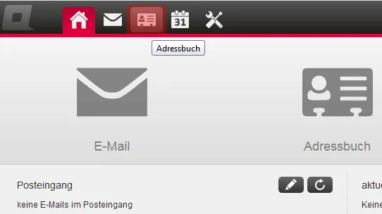 CardDAV - Synchronisierung von Kontakten - Einstellungen im WebMail anzeigen, Bild 1