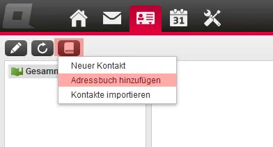 CardDAV - Synchronisierung von Kontakten - Einstellungen im WebMail anzeigen, Bild 2