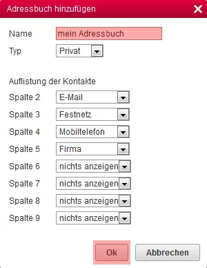 CardDAV - Synchronisierung von Kontakten - Einstellungen im WebMail anzeigen, Bild 3