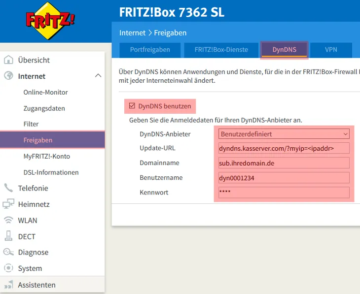 DDNS - Dynamisches DNS - Einrichtung unter FRITZ!OS 7.00, Bild 2