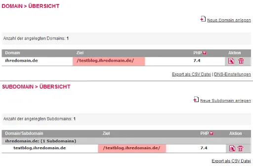 WordPress - Änderung der Domain, Bild 1