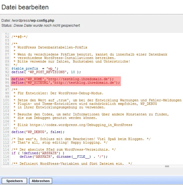 WordPress - Änderung der Domain, Bild 9