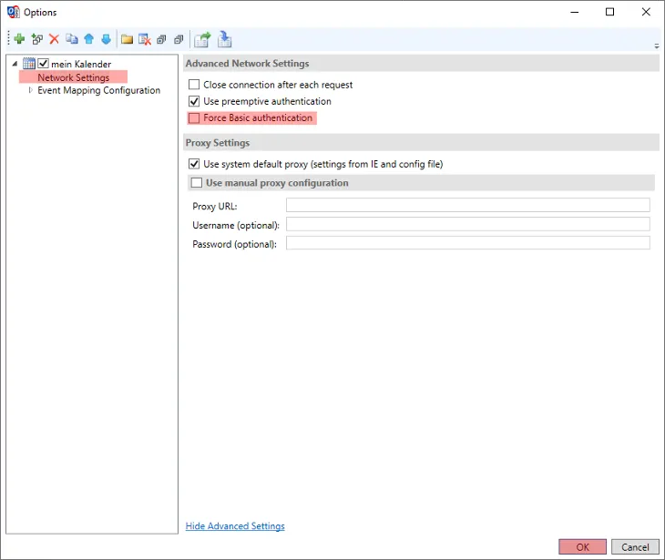 CalDAV - Kalenderfunktion - Einstellungen im WebMail anzeigen, Bild 5