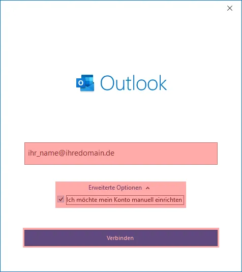 E-Mail Postfach anlegen 3 Outlook - 2019 / 2021 / 365, Bild 3