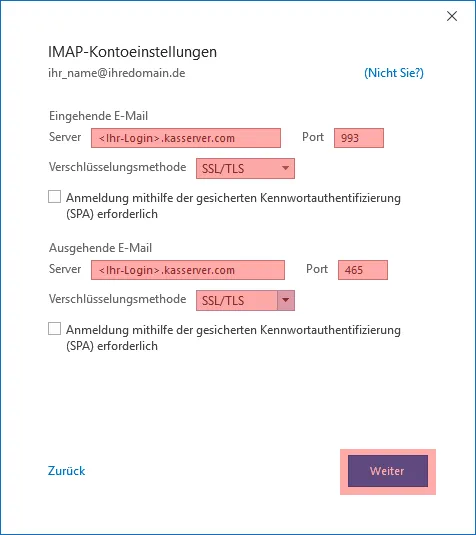 E-Mail Postfach anlegen 5 Outlook - 2019 / 2021 / 365, Bild 5