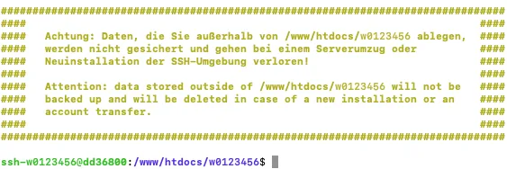 Dateiverwaltung - Verbindung mit Terminal auf MAC aufbauen (Passwort-Verfahren), Bild 6