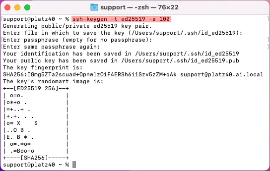 Dateiverwaltung - Verbindung mit Terminal auf MAC aufbauen (Public-Key-Verfahren), Bild 3