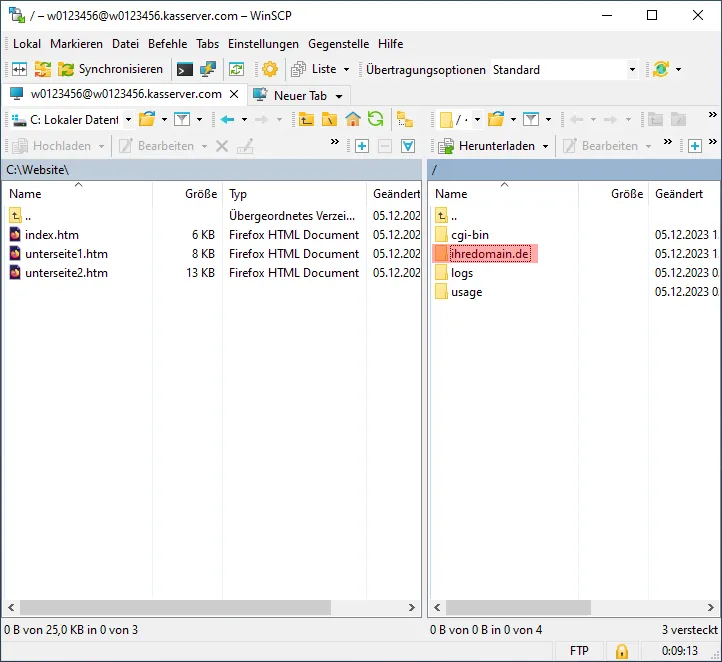 WinSCP - Verbinden und Dateien hochladen, Bild 4