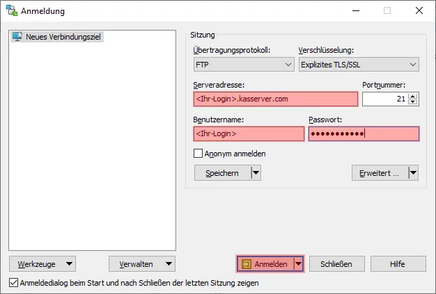 WinSCP - Verbinden und Dateien hochladen, Bild 2